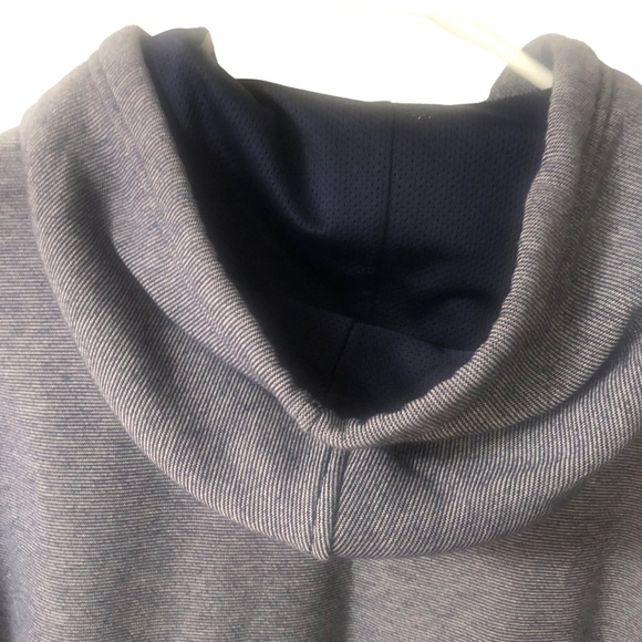 UNDER ARMOUR Men's Rival Fitted Coldgear Pullover Hoodie Midnight Navy - Picture 6 of 11